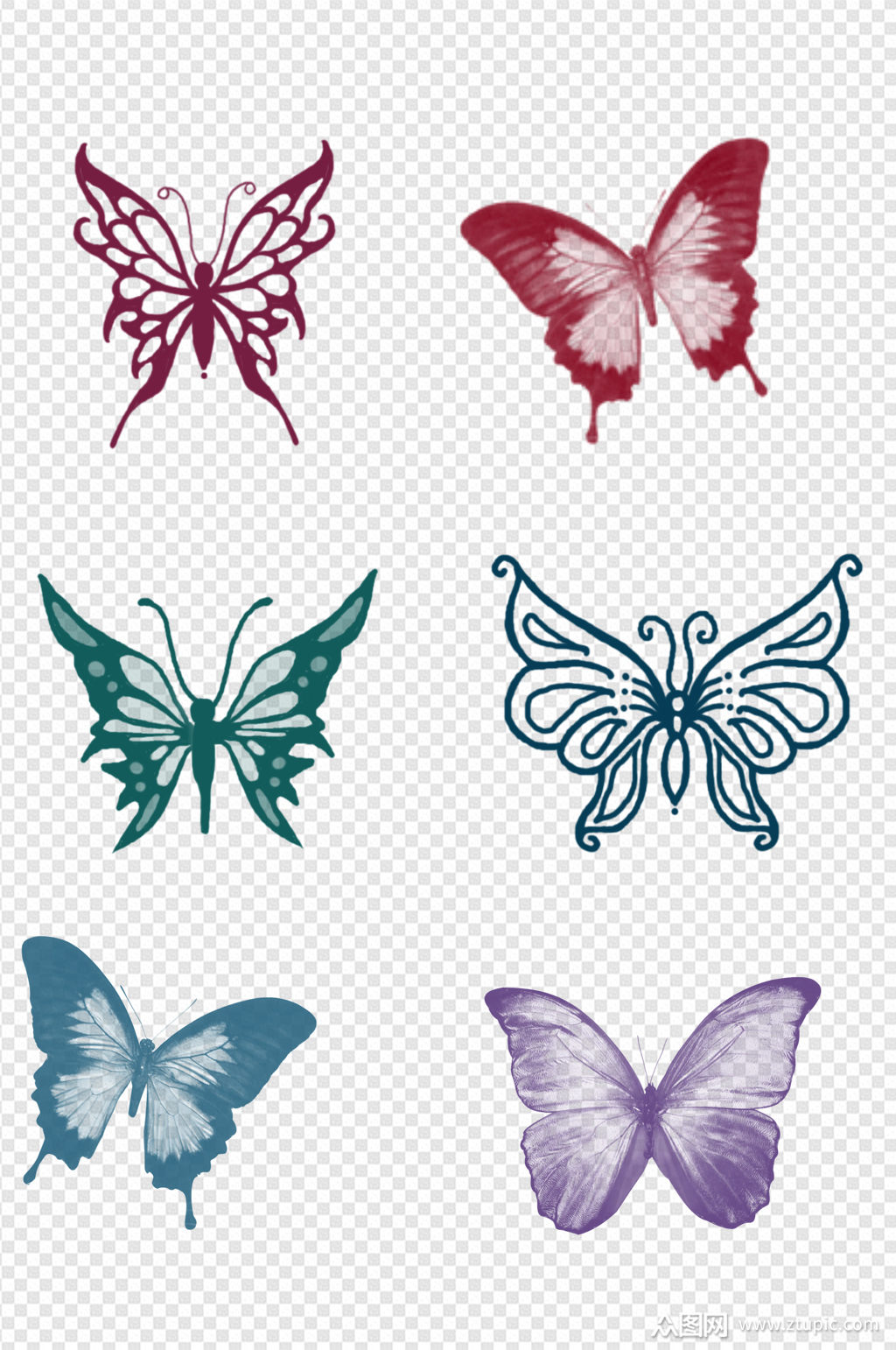 装饰花纹蝴蝶元素素材