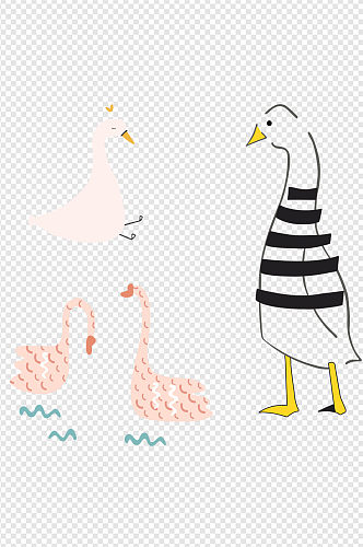 卡通鸭子花型元素图案背景图