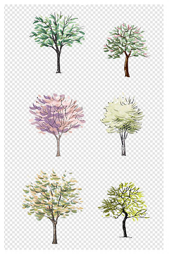 园林景观手绘树植物