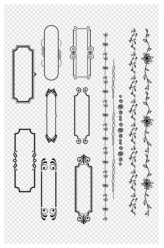 欧式花藤边框唯美元素
