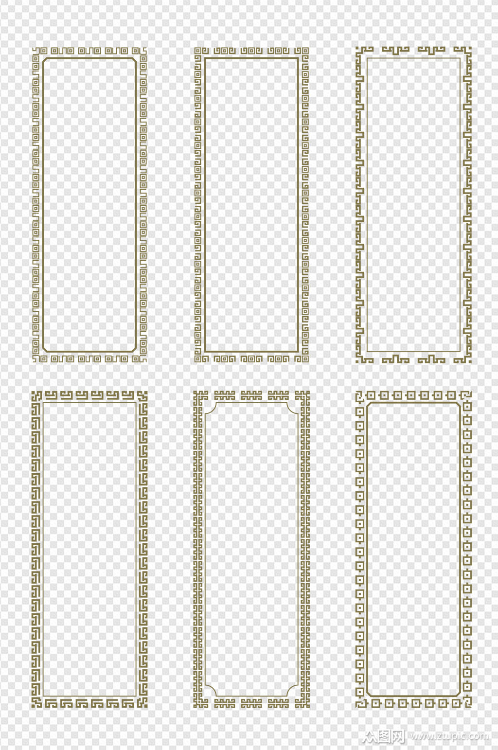 中式古典花纹回纹装饰边框中国风标题框