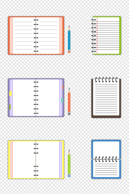 手绘环装纸质笔记本元素