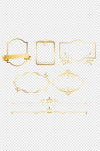 高级金属复古边框几何框标签元素