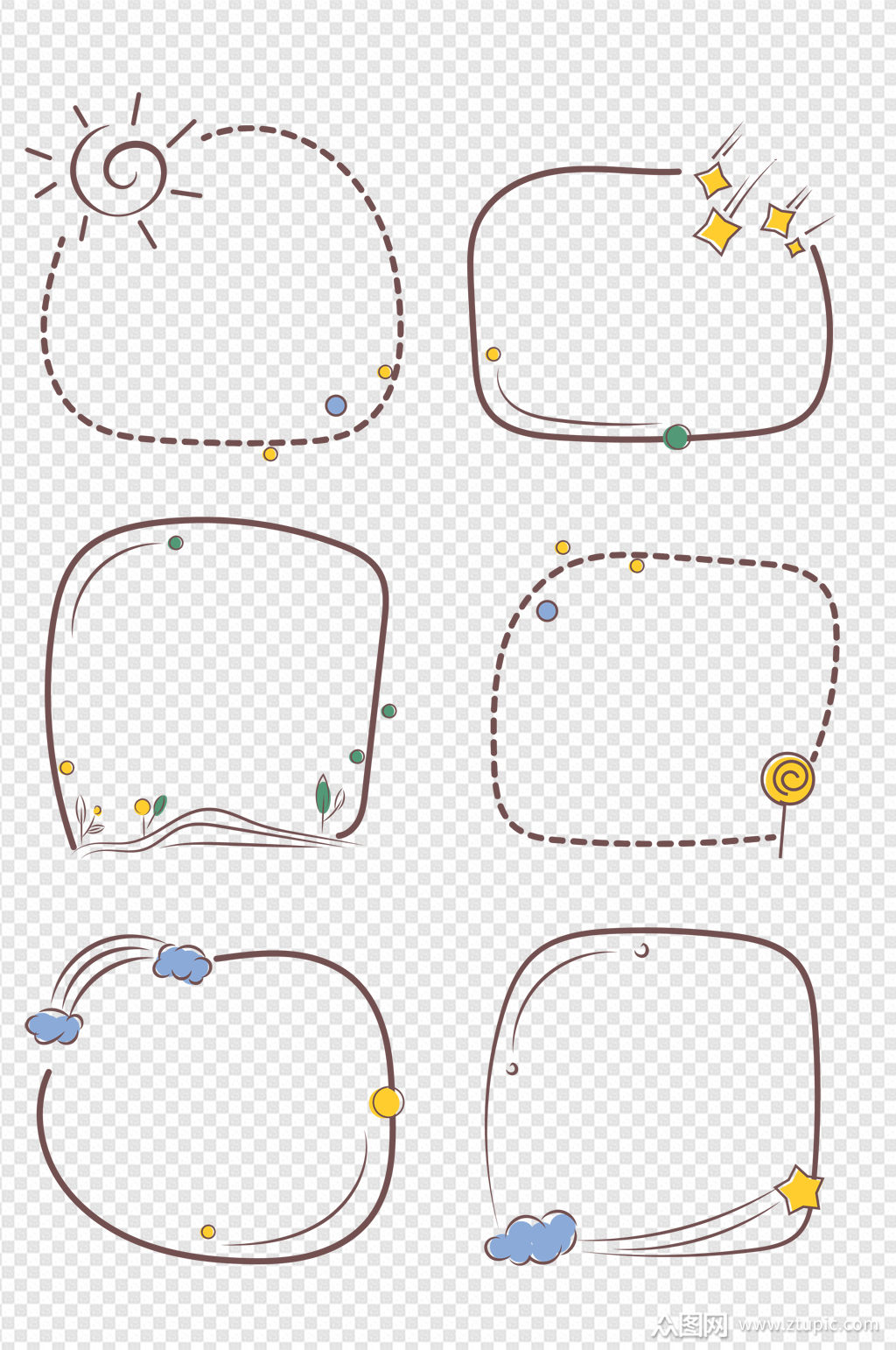 六一儿童节手绘装饰边框童趣边框标题框