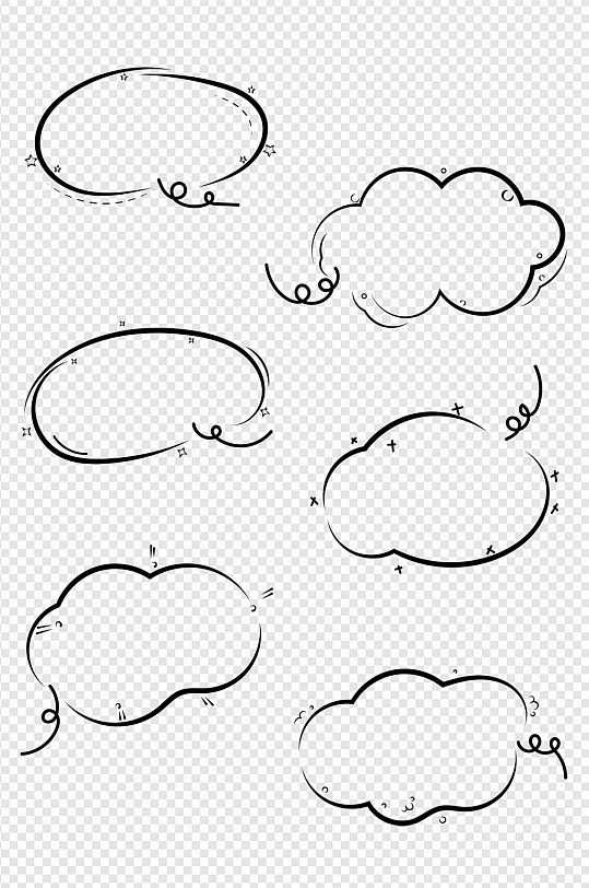 框立即下载中国水墨画主题文本框标题框对话框手绘爆炸云对话框边框