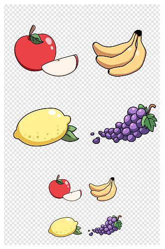 常吃水果苹果香蕉柠檬葡萄卡通