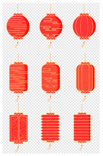 中式喜庆节日灯笼装饰元素