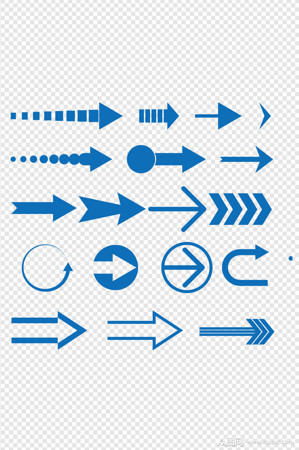 箭头蓝色箭头图标免抠图箭头模板下载-编号1874688-众图网