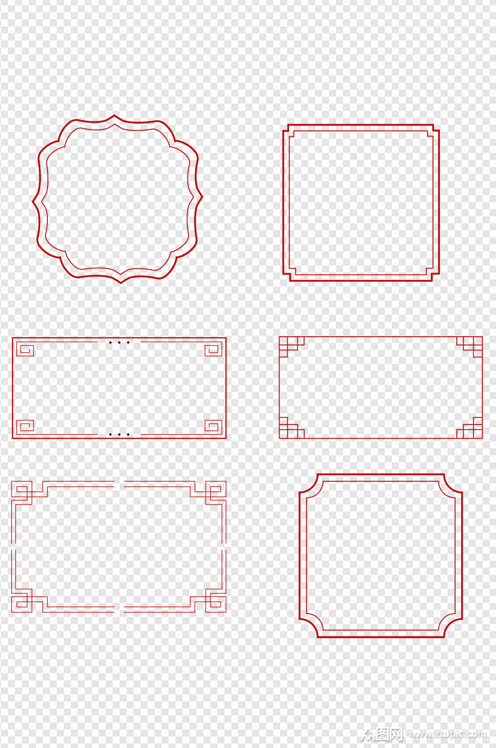 方框纹理中国风纹理古风元素简约方框