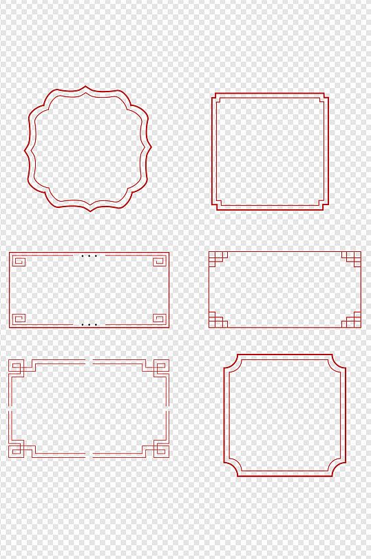 方框纹理中国风纹理古风元素简约方框
