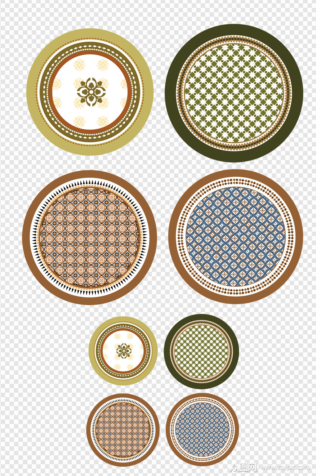 桌布花纹桌垫布匹纹理装饰花纹圆形