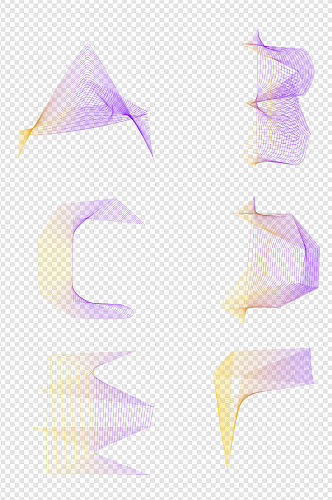 黄紫撞色抽象字母科技感线条