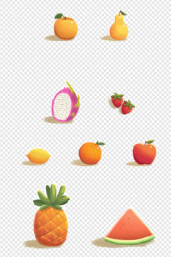 菠萝西瓜食物水果素材