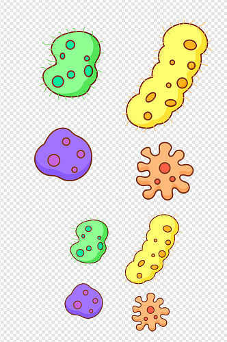 卡通手绘细菌病毒装饰元素