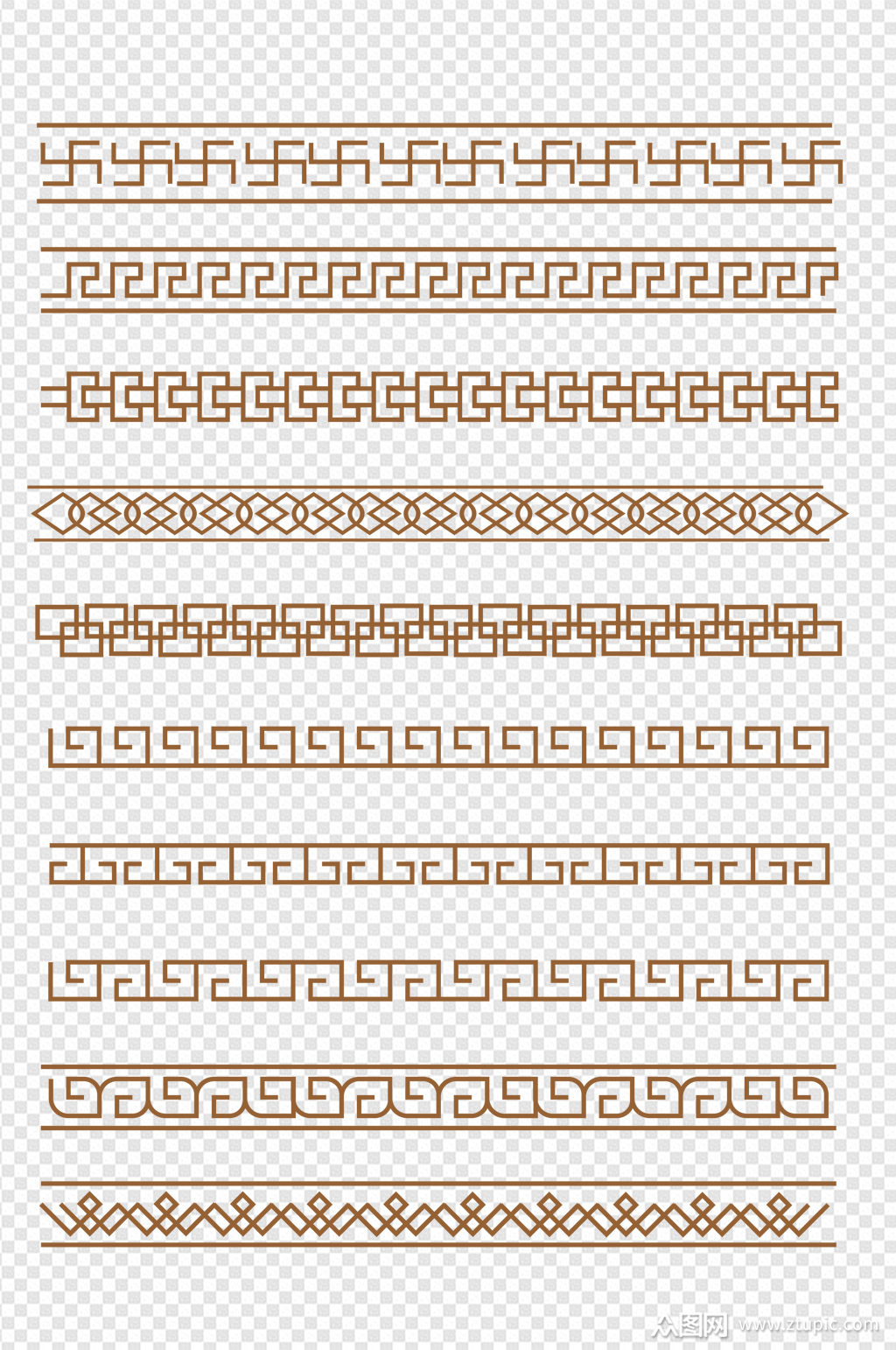 中式边框装饰线条图案分割线中国网花纹
