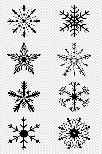 圣诞节白色雪花元素素材简约冬天素材剪影