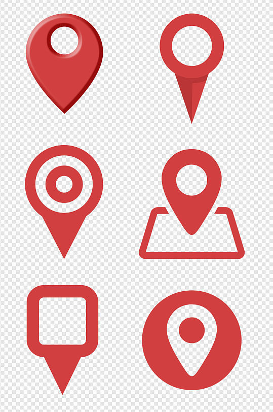 红色导航地图标志定点小图标
