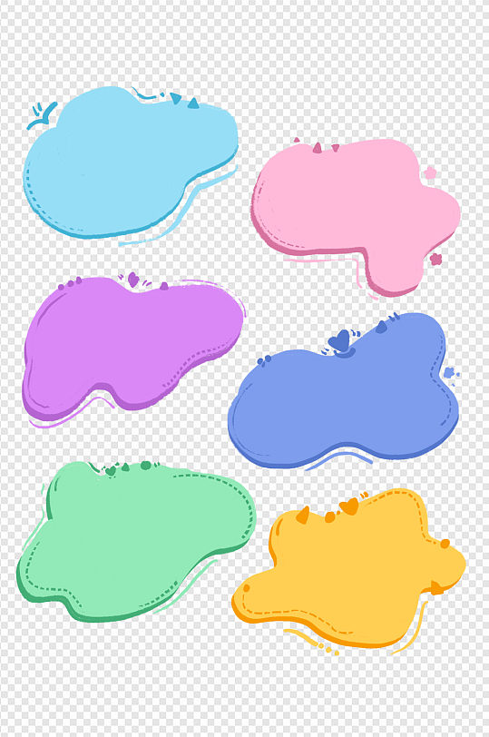 小清新马卡龙色对话框文本框装饰元素