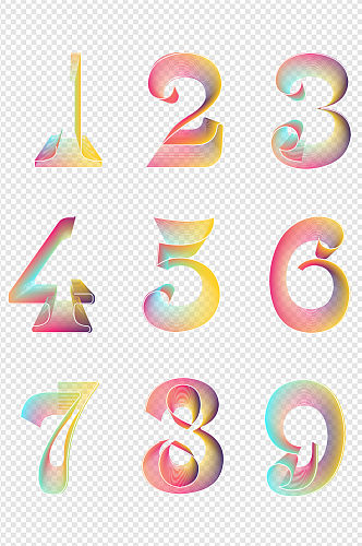 数字渐变字体设计线条立体字创意背景