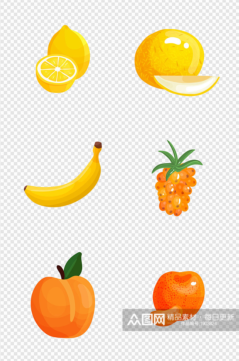 各种手绘水果素材香蕉素材