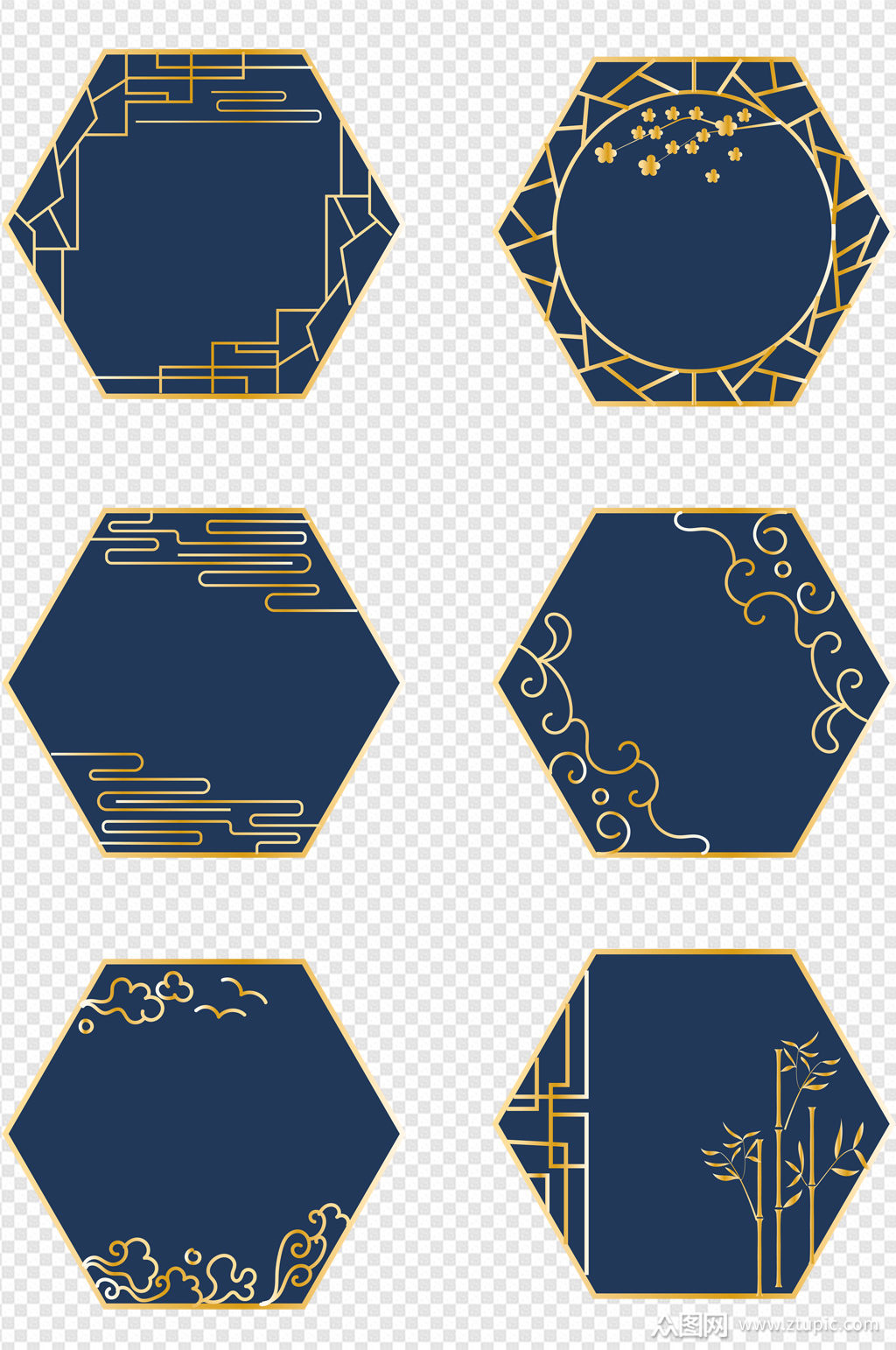 国风边框中式文本框古典花纹标题框