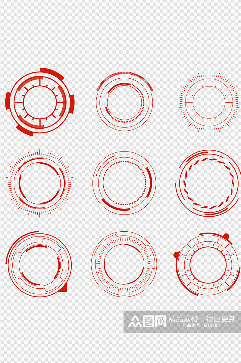 科技感可视化圆圈图素材