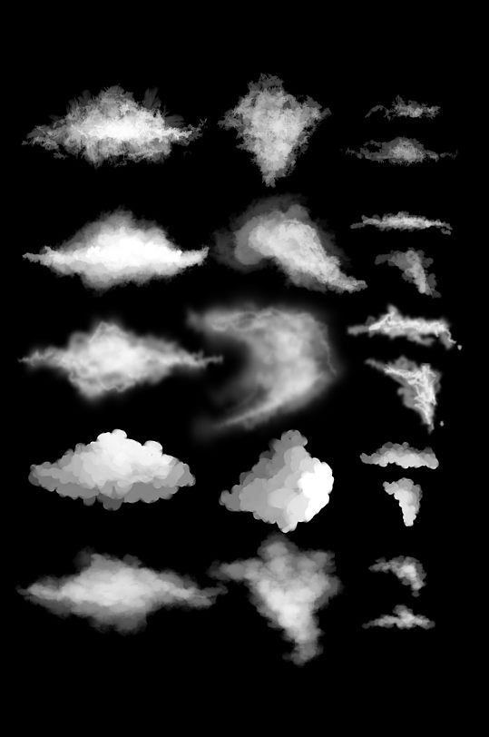 漂浮白云朵云彩棉花糖烟雾透明背景素材