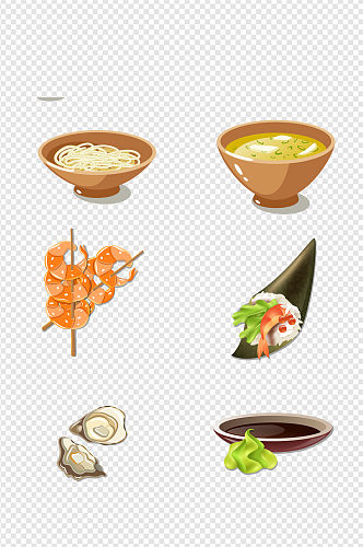 日式海鲜寿司料理素材