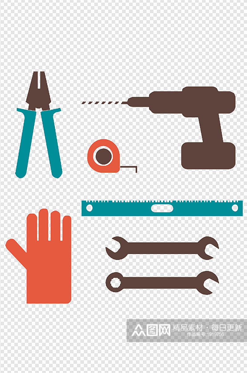 工业工具工厂手工劳动节元素图标素材