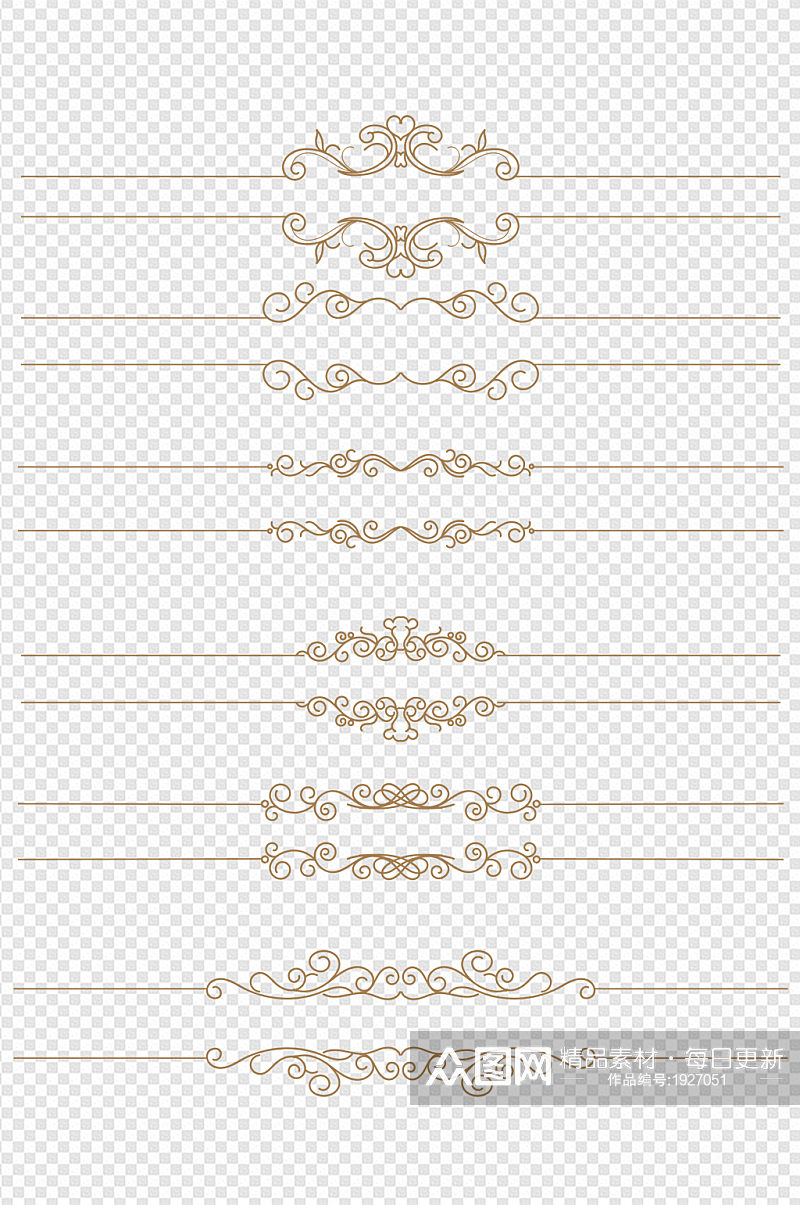欧式古典花纹花边文本分割线素材