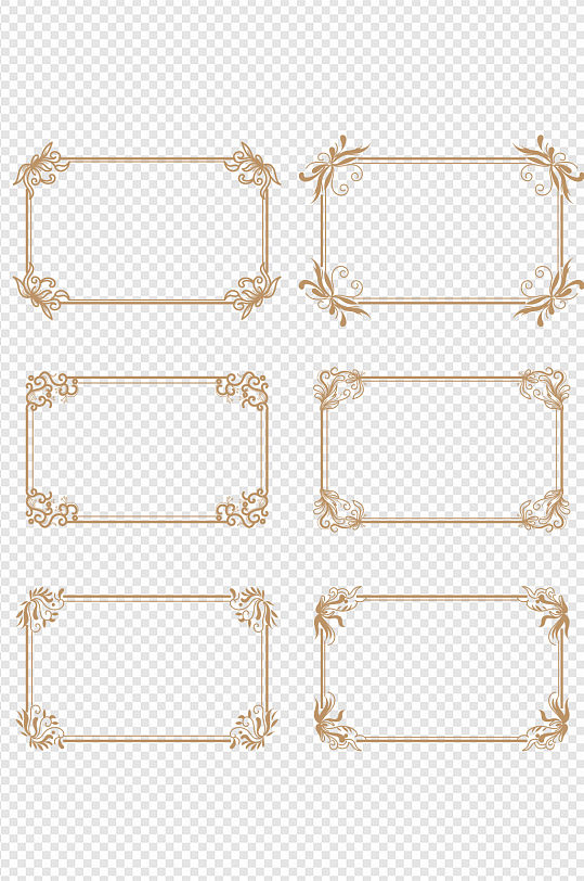 欧式花纹边框边角文本框标题框