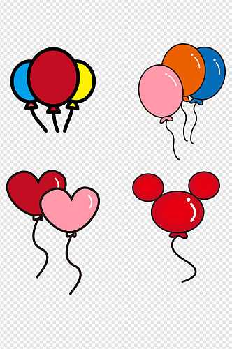 气球六一儿童节装饰图案简笔画卡通少儿