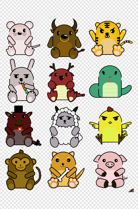 可可爱爱的q版12生肖