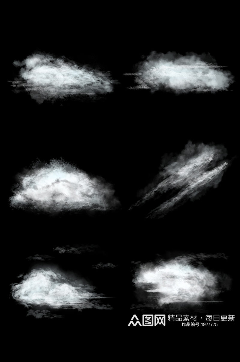云彩白云朵漂浮透明背景素材素材