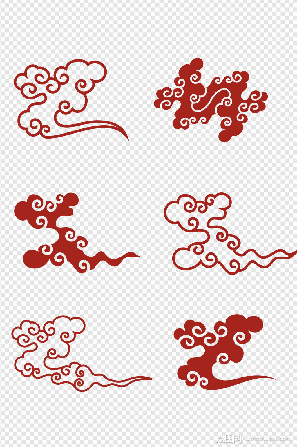 中国风古典祥云中式云纹花纹装饰图案素材