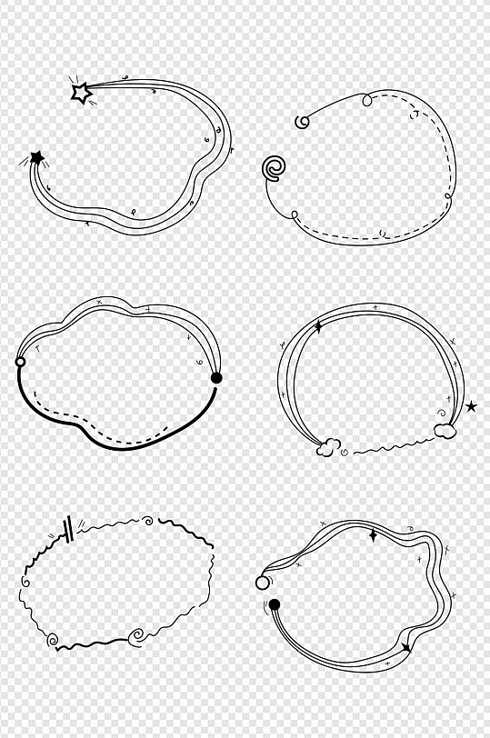 手绘线条装饰边框标题框文本框内容框