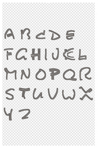 全套26个字母线条字AI图