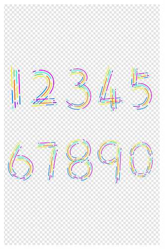 09炫彩艺术字体手绘数字