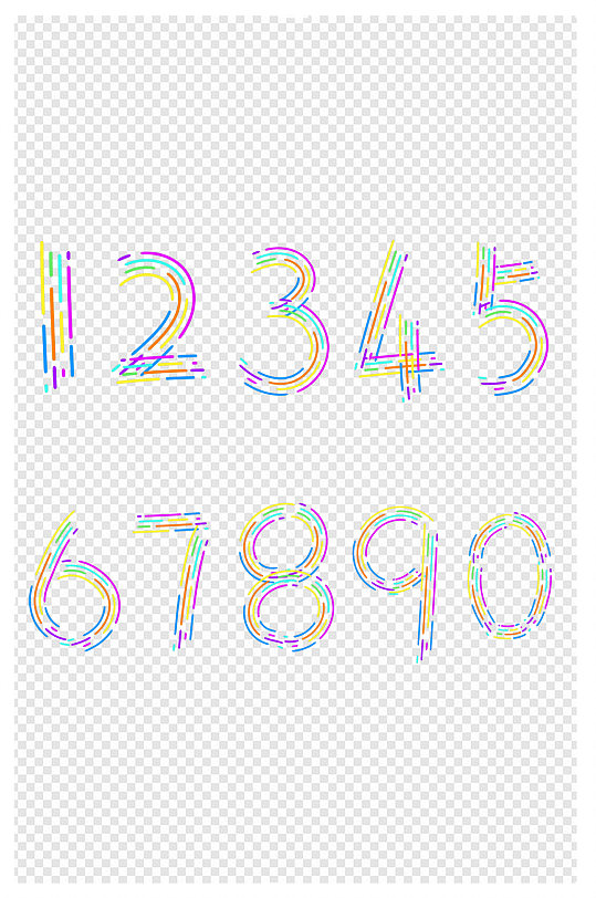 09炫彩艺术字体手绘数字