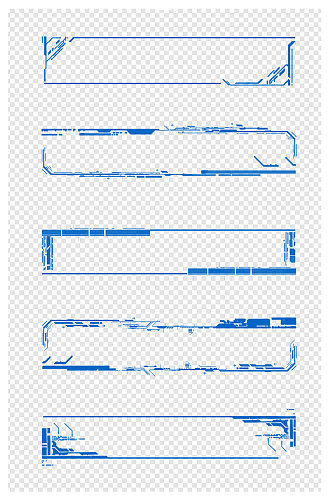 蓝色科技感线条边框标题框文本框