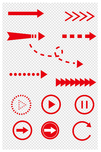 红色箭头方向小图标指示