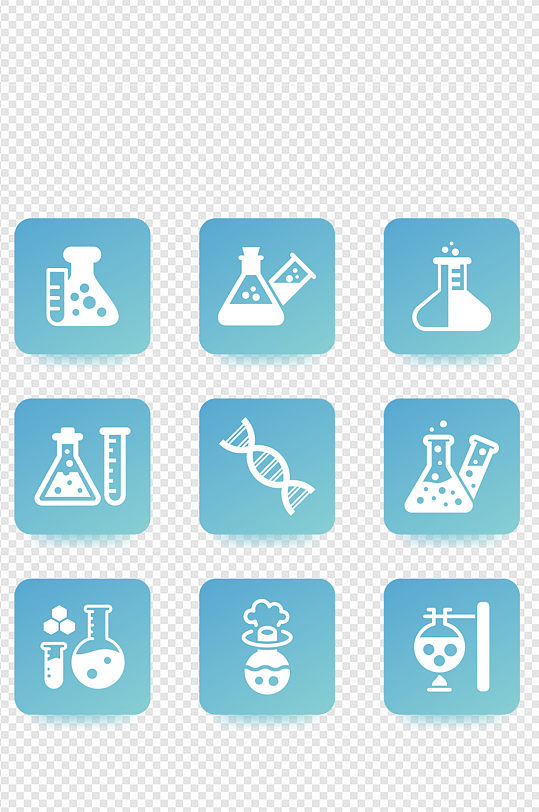化学生物实验室研究科学图标
