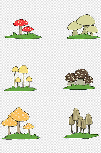 卡通可爱手绘蘑菇素材设计元素