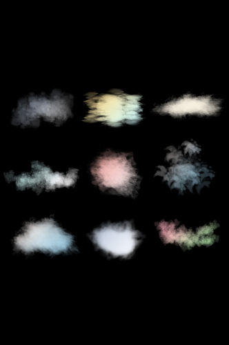 漂浮简约彩色云朵透明背景漂浮云彩素材