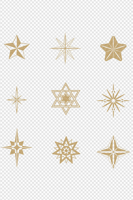 金色星星设计装饰元素