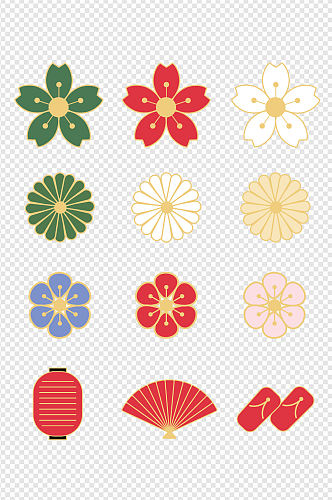 日式风格海报卡片元素樱花花朵