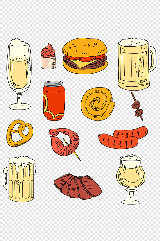 烧烤餐饮海报立即下载简约手绘高级感黄夜宵烧烤餐饮海报立即下载黄色