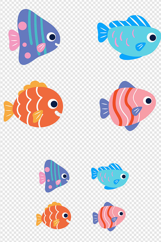 卡通鱼海洋元素素材