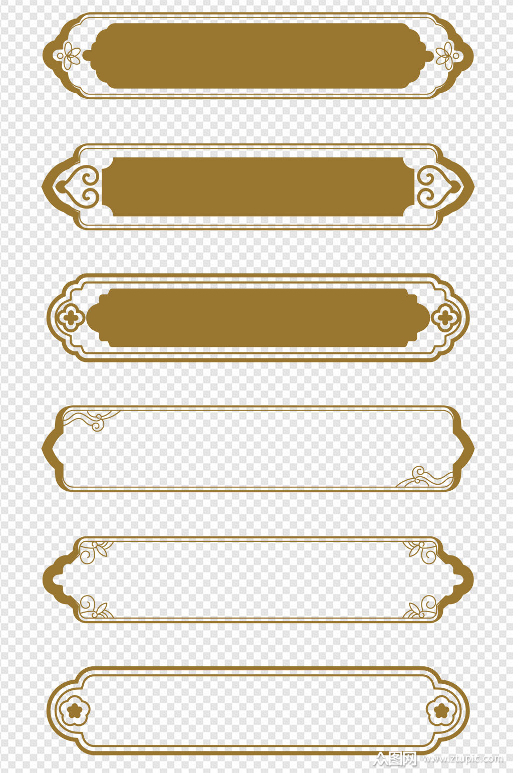 欧式轻奢古典简约花纹装饰边框标题框文本框