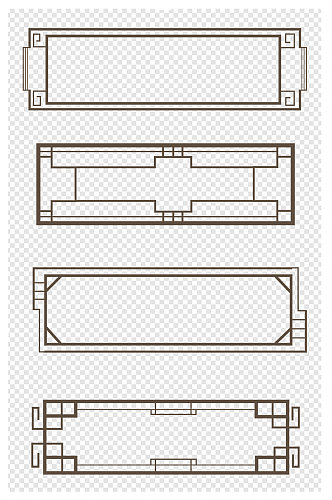 古典复古风屏风方框标题装饰纹理边框素材